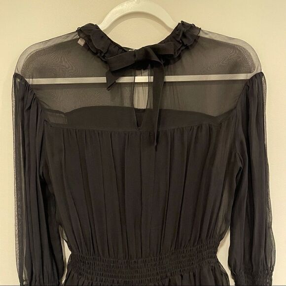 See By Chloé Shirred Silk-Georgette Peplum Dress - Picture 5 of 6